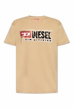 Diesel beżowy T-shirt `T-NORM-T6`