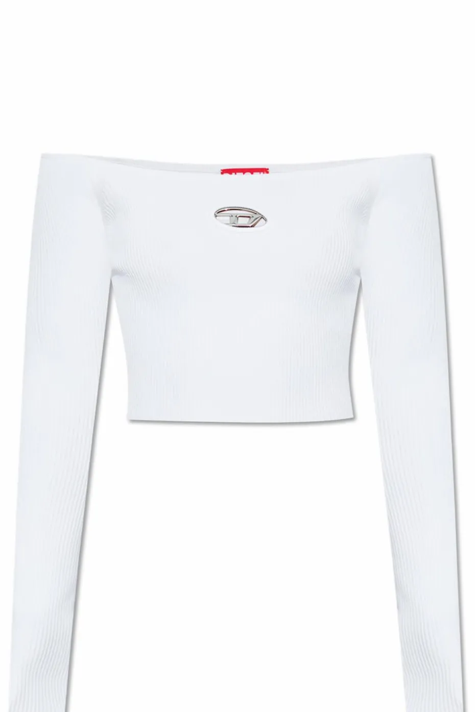 Diesel BIAŁY Sweter z logo ‘M-VERA-LS’