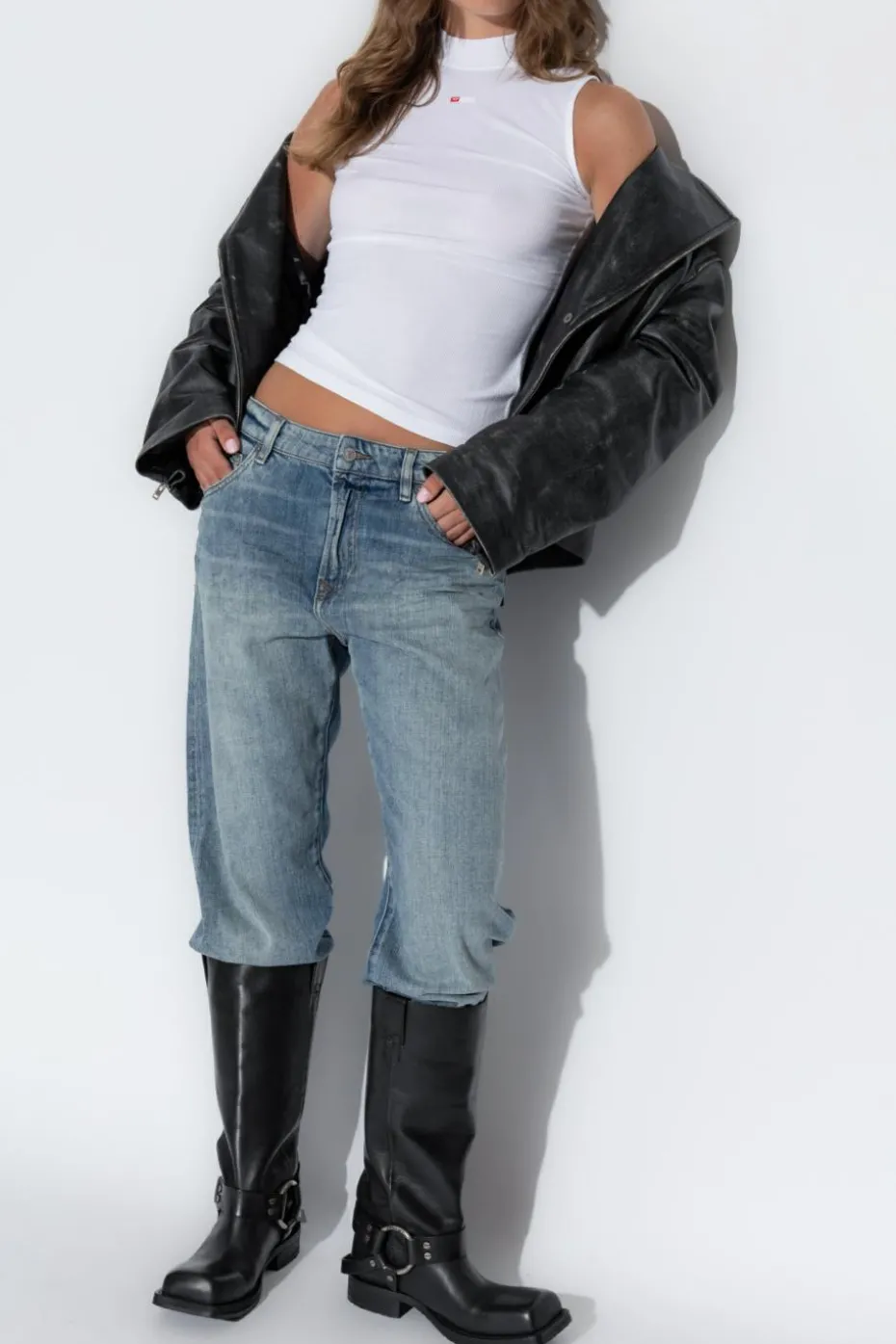 Diesel BIAŁY Top `T-MOKKY-SL-MICRODIV`