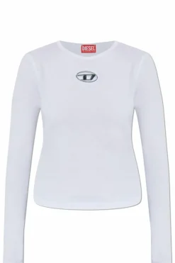 Diesel BIAŁY T-shirt `T-UNCUTIE-LONG-LS-OD `