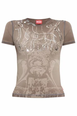Diesel BRĄZOWY Top `T-UNCUTIES-LONG-R`