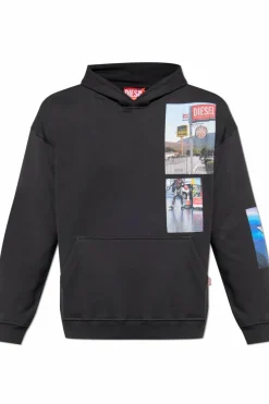 Diesel CZARNY Bluza ` S-BOXT-HOOD-T6`