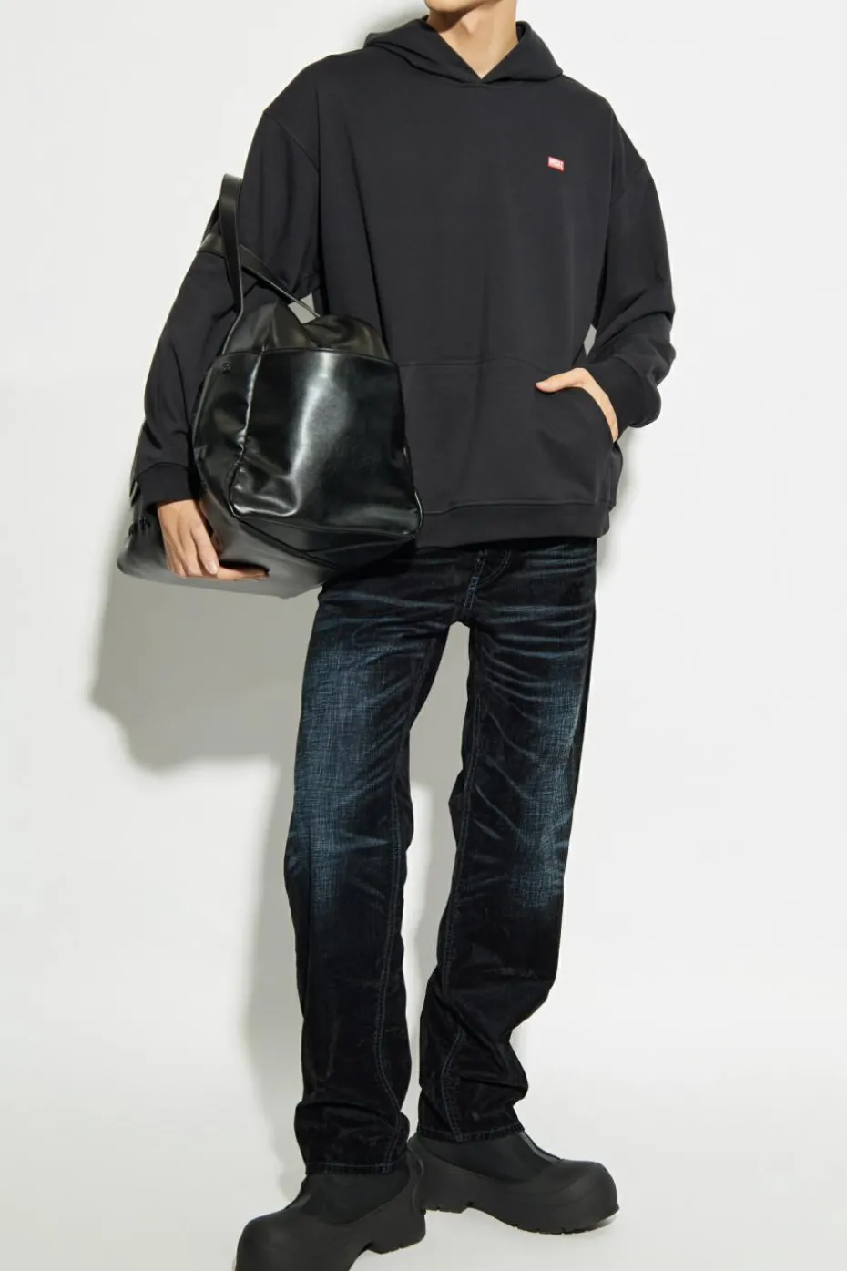 Diesel CZARNY Bluza ` S-BOXT-HOOD`