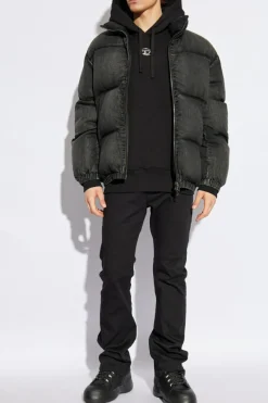 Diesel CZARNY Bluza `S-MACS-HOOD-OD`