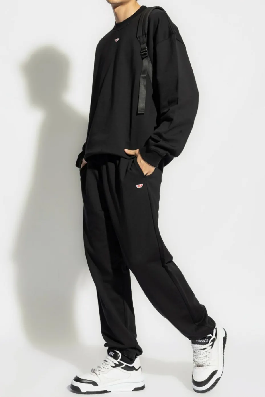 Diesel CZARNY Bluza z logo ‘S-BOXT-D’