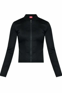 Diesel CZARNY Bluza z logo ‘G-OPER’