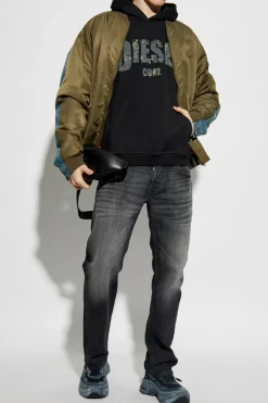 Diesel CZARNY Bluza z nadrukiem `S-BOXT-HOOD-R13`