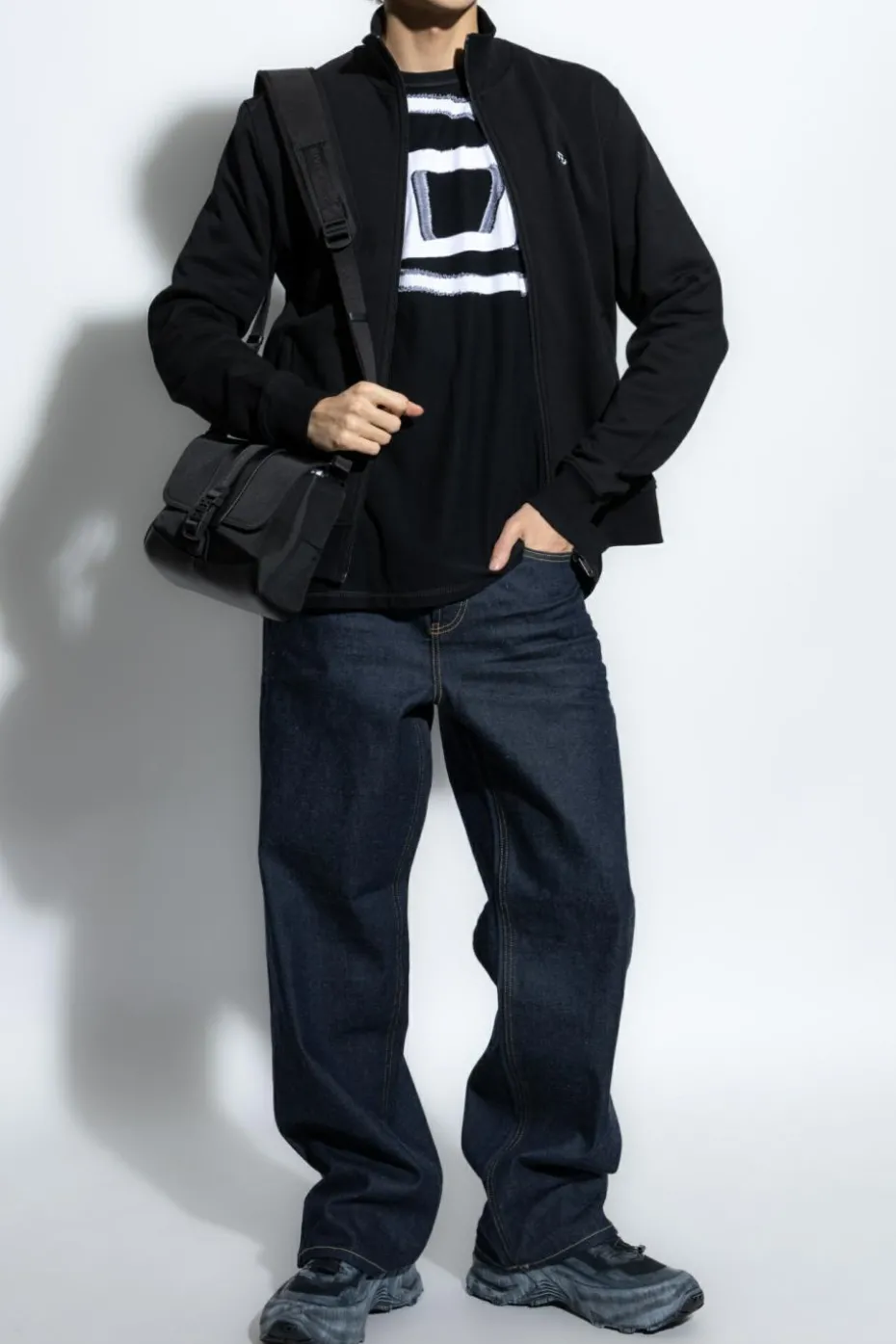 Diesel CZARNY Bluza ze stójką `S-LOCK-DOVAL-P`