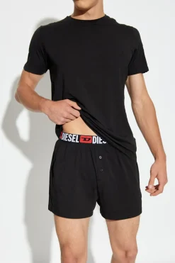 Diesel CZARNY Dwupak t-shirtów z logo `TOM-UTLT-2PACK`