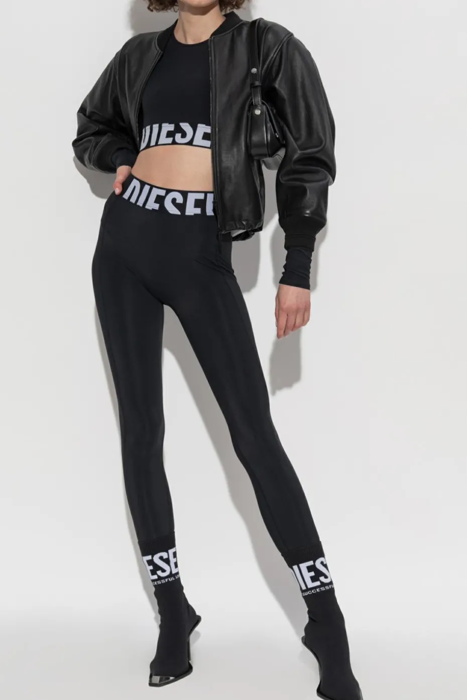 Diesel CZARNY Legginsy `ADELINE-D-POP`