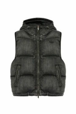 Diesel CZARNY Ocieplana kamizelka `W-HOPPER`