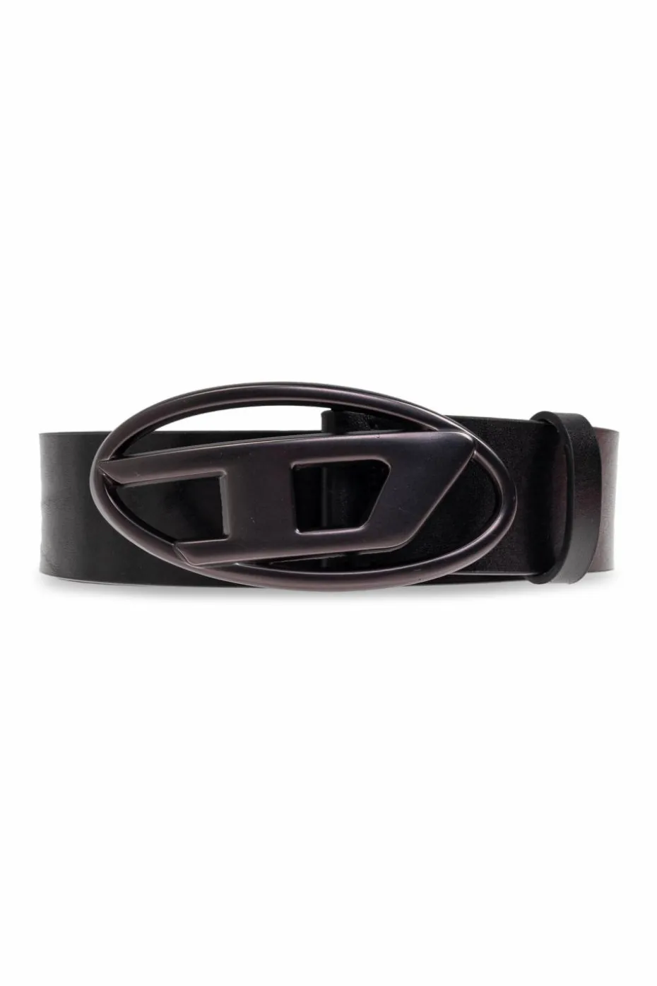Diesel CZARNY Pasek `OVAL D LOGO B`