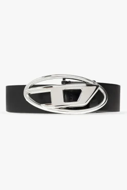 Diesel CZARNY Pasek ‘OVAL D LOGO B’