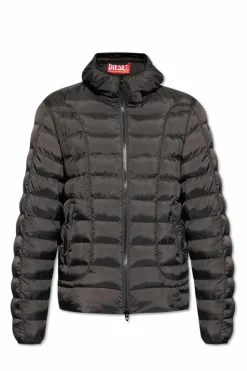 Diesel CZARNY Pikowana kurtka ‘W-STONE’
