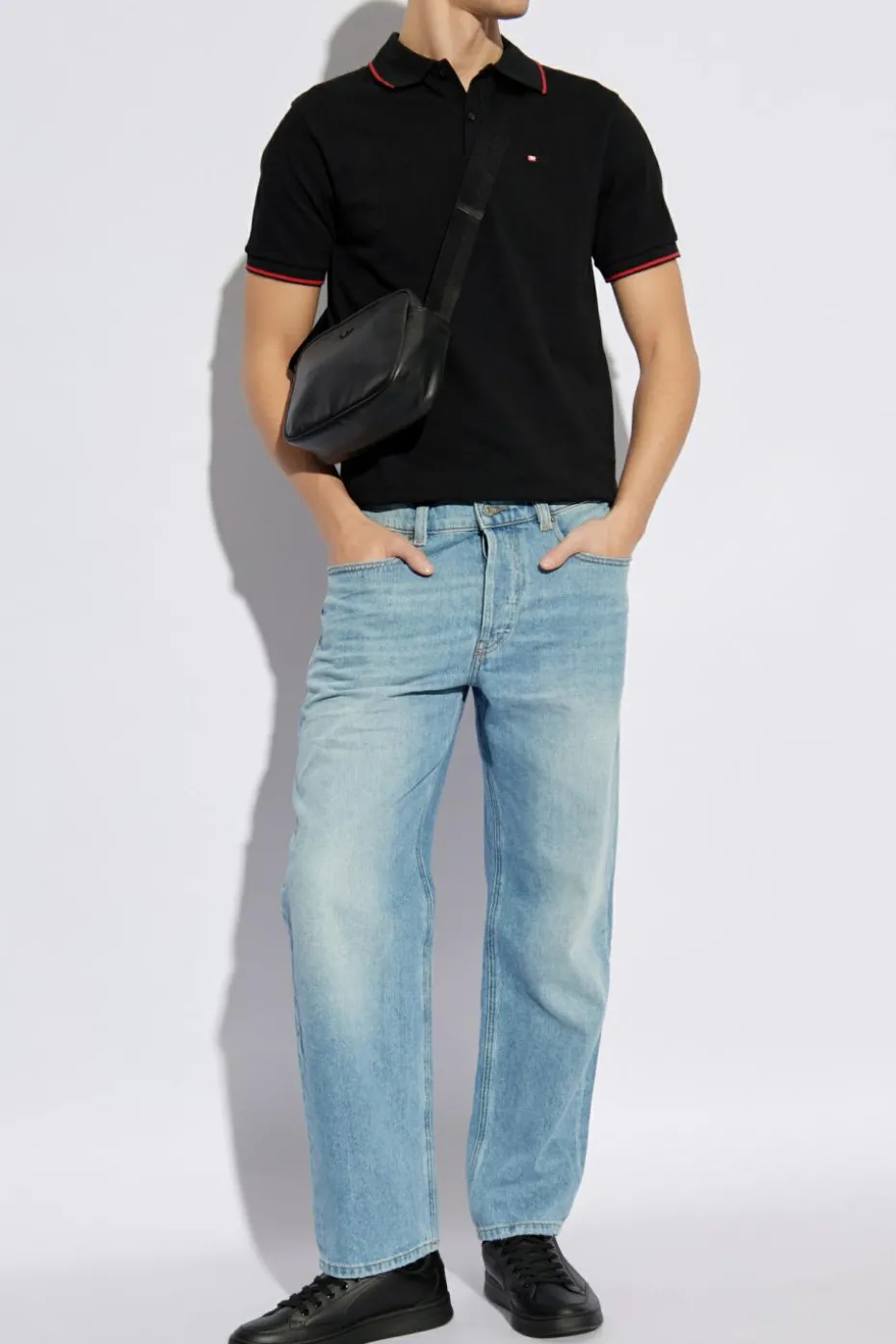 Diesel CZARNY Polo `T-FERRY-MICRODIV`