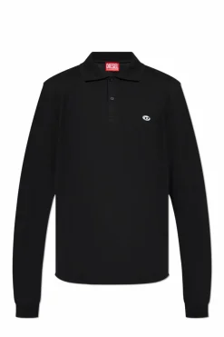 Diesel CZARNY Polo `T-REJUST-LS-DOVAL-PJ`