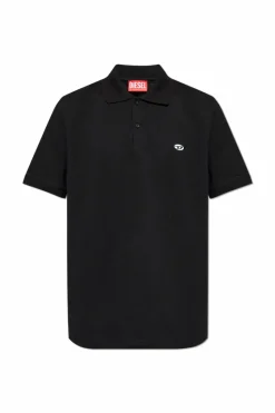 Diesel CZARNY Polo `T-REJUST-DOVAL-PJ`
