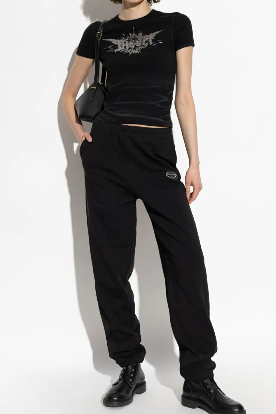 Diesel CZARNY Top ` T-ELE-LONG-P2`