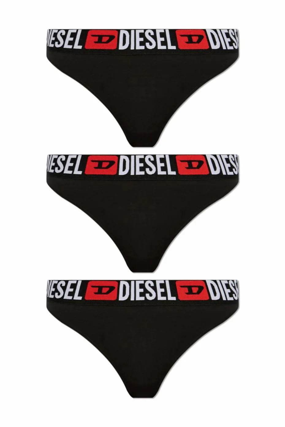 Diesel CZARNY Trójpak stringów `UFST-STARS-THREEPACK`