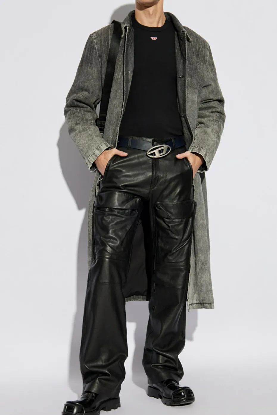 Diesel CZARNY T-shirt `D-RIBBER-N`