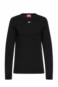 Diesel CZARNY T-shirt `D-RIBBER-LS-N`