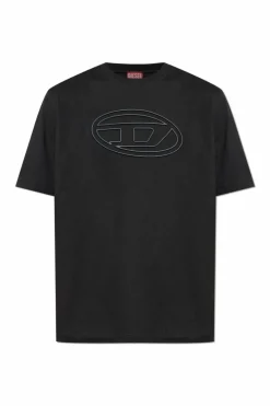 Diesel CZARNY T-shirt `T-ADJUST-BIGOVAL`