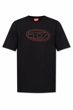 Diesel CZARNY T-shirt `T-ADJUST-BIGOVAL`