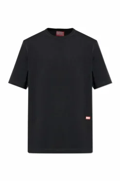 Diesel CZARNY T-shirt `T-ADJUST-SLITS-R13`
