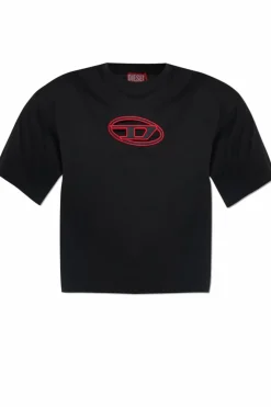 Diesel CZARNY T-shirt `T-BUXT-CROP-OD`