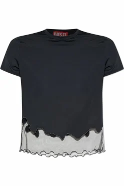Diesel CZARNY T-shirt `T-INLAY-R1`