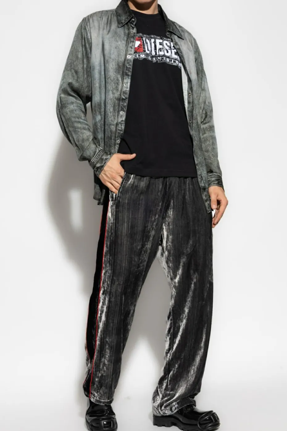 Diesel CZARNY T-shirt `T-NORM-T6`