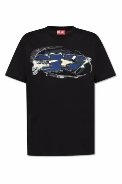 Diesel CZARNY T-shirt `T-NORM-T11`