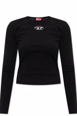 Diesel CZARNY T-shirt `T-UNCUTIE-LONG-LS-OD`