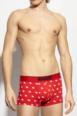 Diesel CZERWONY Bokserki z nadrukiem `DAMIEN BOXER-SHORTS`