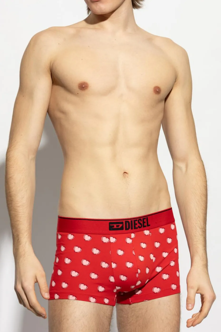 Diesel CZERWONY Bokserki z nadrukiem `DAMIEN BOXER-SHORTS`