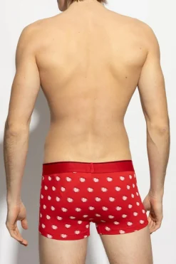 Diesel CZERWONY Bokserki z nadrukiem `DAMIEN BOXER-SHORTS`