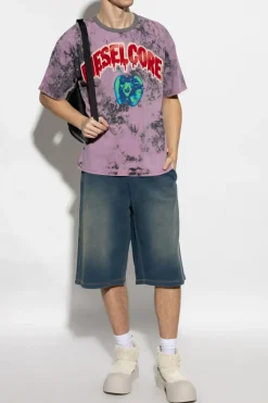 Diesel FIOLETOWY T-shirt `T-BOXT-R9`