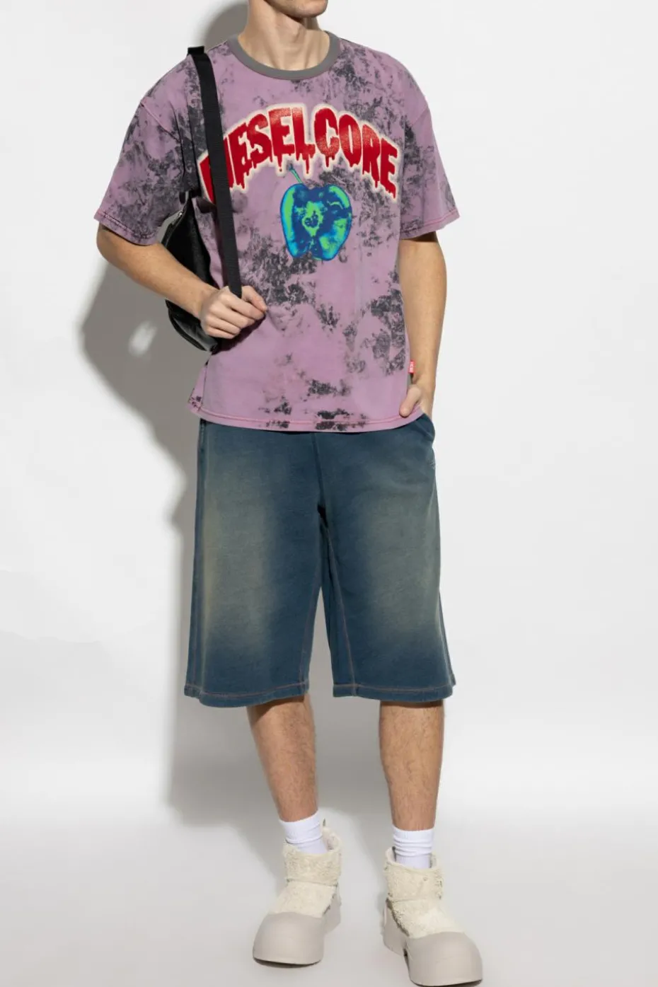 Diesel FIOLETOWY T-shirt `T-BOXT-R9`