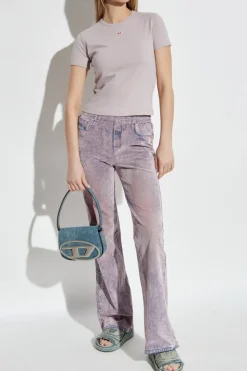 Diesel FIOLETOWY T-shirt `T-UNCUTIE-LONG-D`