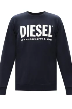Diesel GRANATOWY Bluza z logo