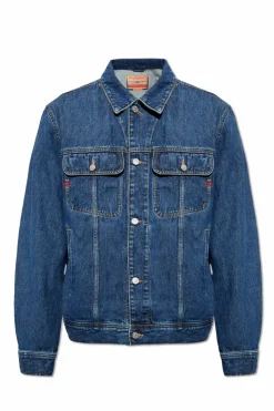 Diesel GRANATOWY Jeansowa kurtka ‘D-BARCY’