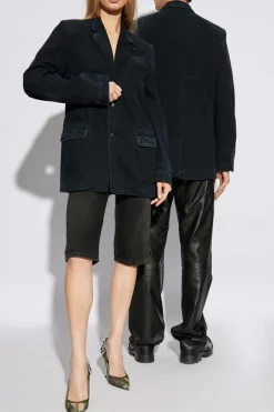 Diesel GRANATOWY Jeansowa marynarka `D-REGER-D`