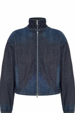 Diesel GRANATOWY Jeansowa kurtka `DE-SANDERZ`
