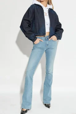 Diesel GRANATOWY Jeansowa kurtka `DE-SANDERZ`