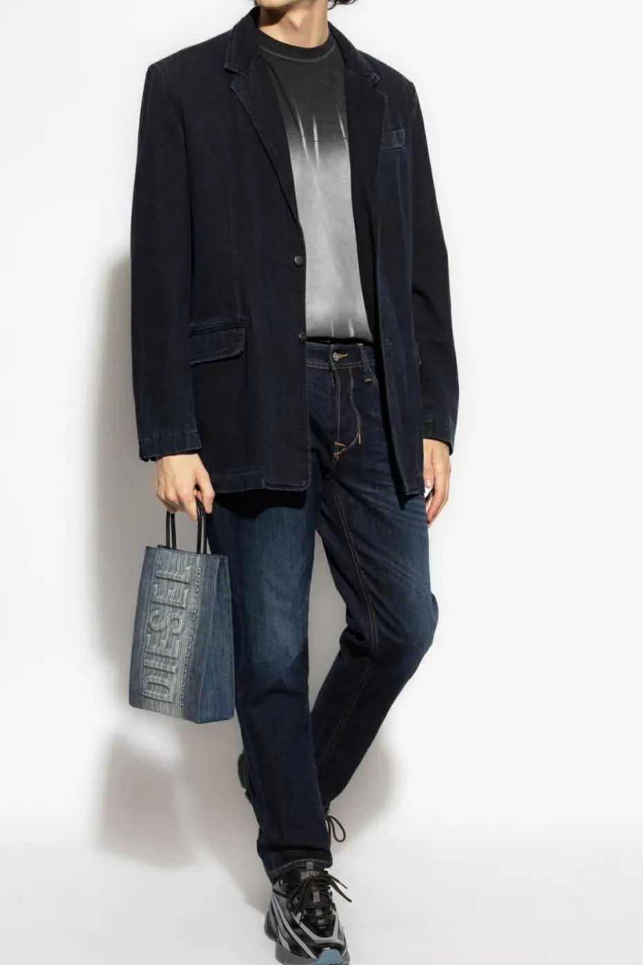 Diesel GRANATOWY Jeansy `1986 LARKEE-BEEX`