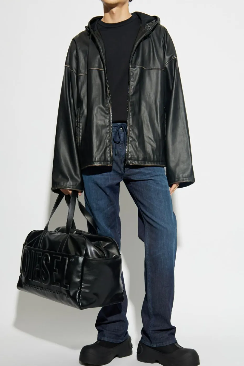 Diesel GRANATOWY Jeansy `2080 D-REEL JOGG`