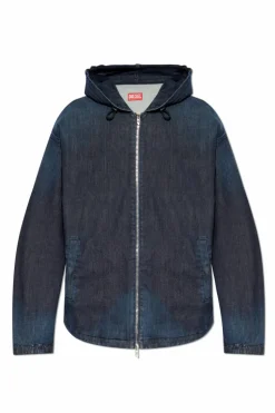 Diesel NIEBIESKI Jeansowa kurtka `D-WYNNY`