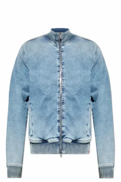 Diesel NIEBIESKI Jeansowa kurtka `D-BUZYE-S TRACK`