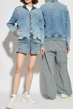 Diesel NIEBIESKI Jeansowa kurtka `D-BUZYE-S TRACK`