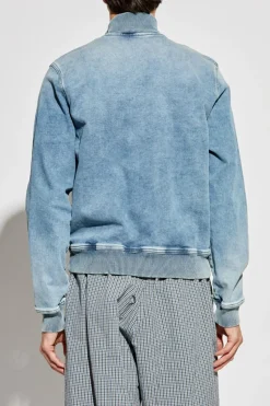 Diesel NIEBIESKI Jeansowa kurtka `D-BUZYE-S TRACK`